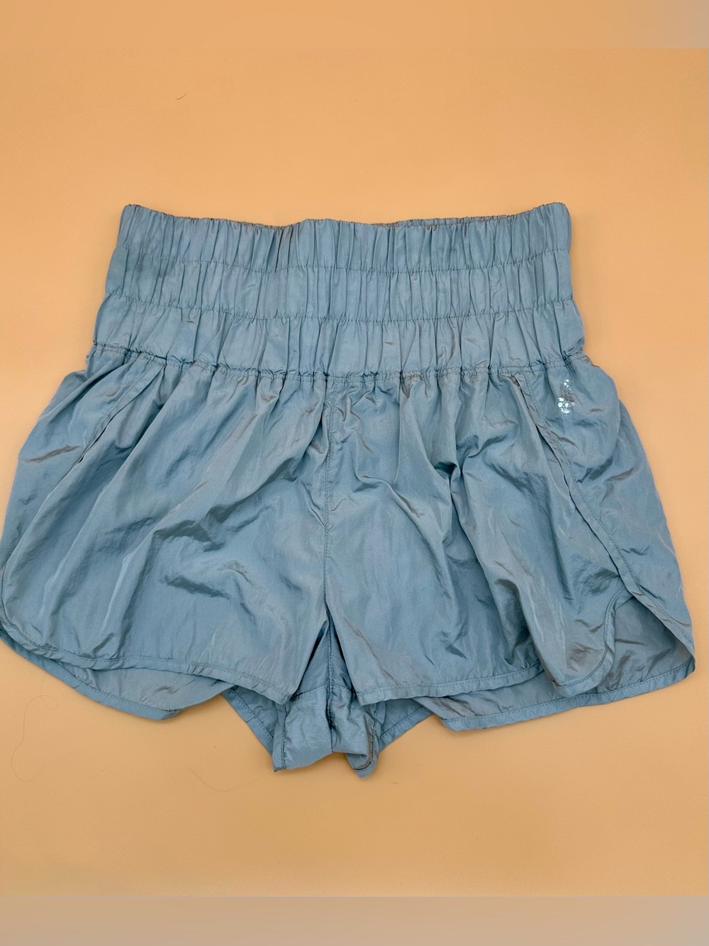 🌿 Free People Blue Gray Embroidered Pull-On Shorts Size L